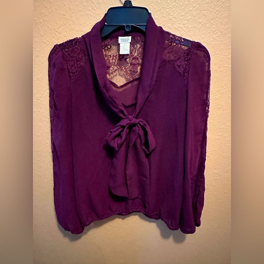Charming Charlie Purple Lace Blouse